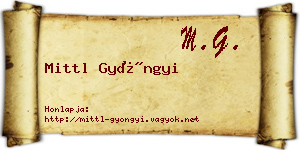 Mittl Gyöngyi névjegykártya